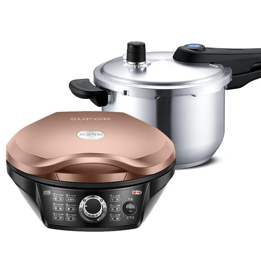 TY（分2包裹发货）苏泊尔 电饼铛 +苏泊尔压力锅蓝眼不锈钢压力锅/YW20S1/4.0L【鲜享5.0】 商品图0