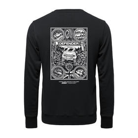 2022初春新款defender圆领套头卫衣毛圈款青年流行复古印花图案衫 NMT-1792