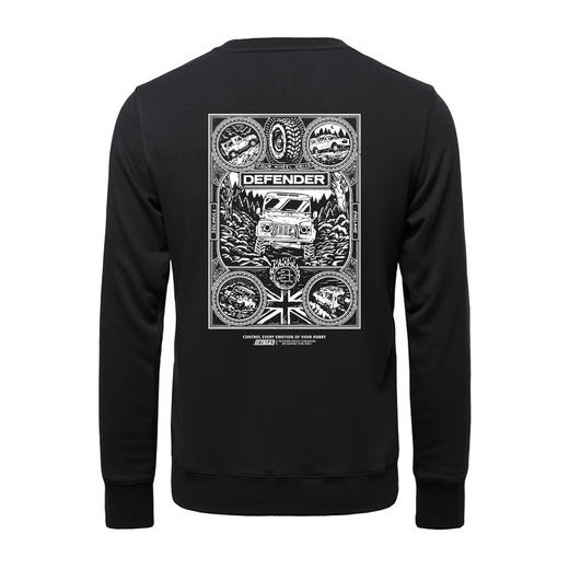 2022初春新款defender圆领套头卫衣毛圈款青年流行复古印花图案衫 NMT-1792 商品图0