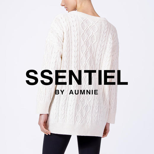 【AUMNIE】编织纹理宽松针织上衣 OS CABLE KNIT SWEATER 商品图3