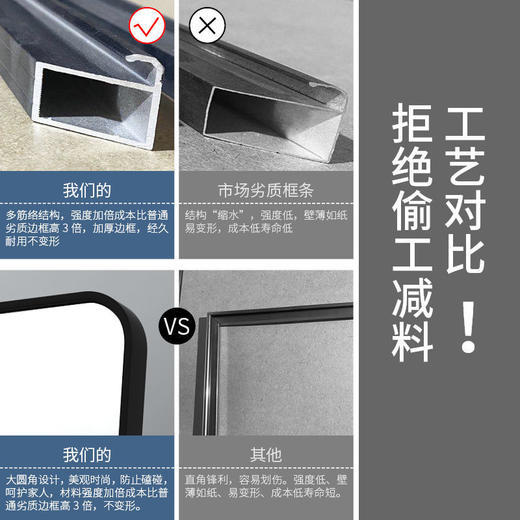 全身镜落地家用女生卧室少女网红ins风大镜子挂墙壁挂试衣穿衣镜 商品图6