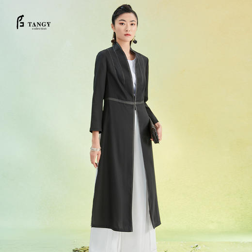 TANGY Collection/天意精品2022年春夏新品长款收腰莨绸外套 商品图0