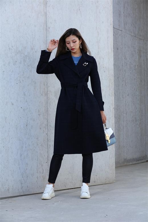 宗洋&卓蔻兰女士长款时尚格纹大衣ZDJ3CD7445Y-48 商品图2