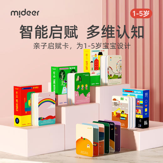 mideer弥鹿早教闪卡认知卡片宝宝启蒙儿童益智玩具婴幼儿识图学习 商品图0