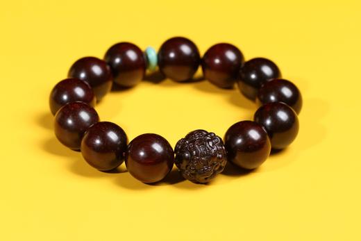 W°XYZT0246开运貔貅·印度小叶紫檀 1.8cm*12粒 商品图2