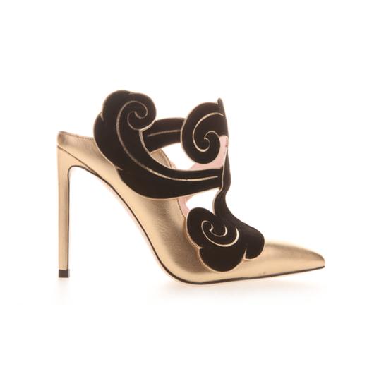 sheme新中式卷尾草创意款鹤鸣云间系列女式高跟鞋真皮定制时装鞋女鞋 商品图4