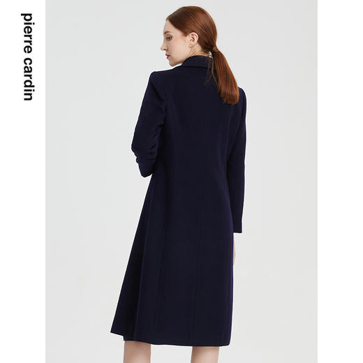皮尔卡丹女装大衣长款含羊绒翻翻领商务通勤毛呢外套P1453C1998N0 商品图2