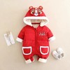 【虎年暖衣 绵柔舒适】婴儿冬季新款过年加绒加厚中国风拜年服新生儿周岁保暖喜庆爬爬服 商品缩略图3
