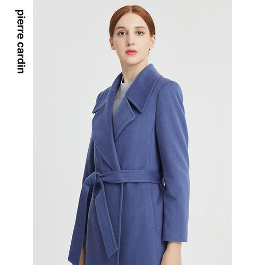 皮尔卡丹女装大衣长款羊绒修身通勤保暖羊绒羊毛外套P1453C1999L2
 商品图3