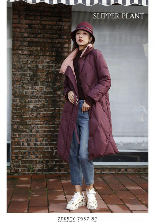 宗洋&卓蔻兰 女士中长款时尚百搭羽绒服ZDK5CY7957-82 商品图2