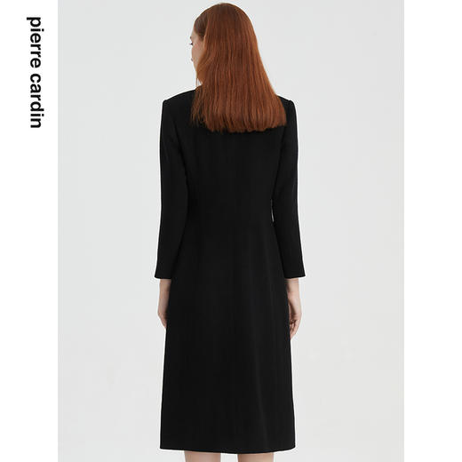 皮尔卡丹女装大衣黑色长款经典外套通勤保暖羊毛外套P1437C1960B0
 商品图2