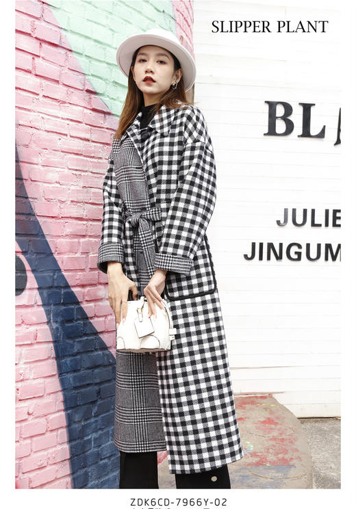 宗洋&卓蔻兰 女士长款时尚格纹大衣ZDK6CD7966Y-02 商品图2