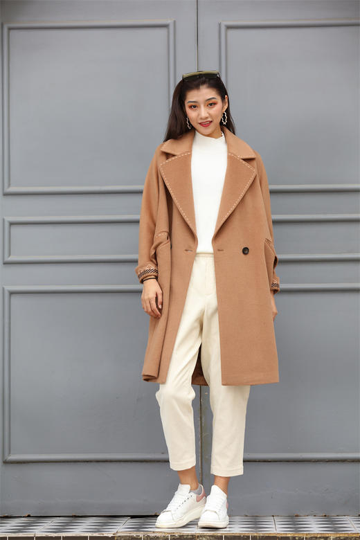 宗洋&卓蔻兰 女士中长款宽松百搭大衣ZDI4ZD6631-74 商品图3