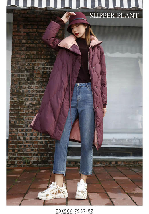 宗洋&卓蔻兰 女士中长款时尚百搭羽绒服ZDK5CY7957-82 商品图0