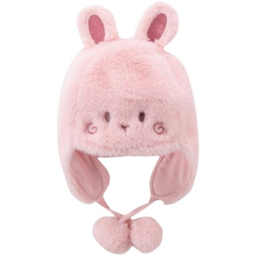 拉比-配饰类（冬）E1萌兔BB帽玫瑰红 商品图1