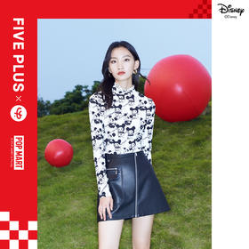 FIVE PLUS2022新款女春装泡泡玛特联名设计感T恤女高领打底衫印花	2WN1020150