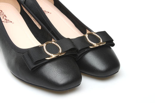 豪麟名鞋奥莱迪嘉女装牛皮革意式柔美皮鞋DJCMO21WP204黑色  原价1460元 商品图3
