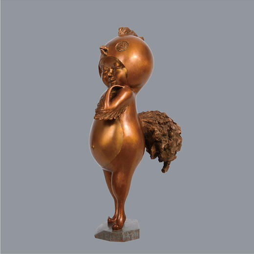 宇达青铜摆件  蔡艳琦作品  十二生肖鸡《大卫吉》 艺术装饰摆件  高54cm 商品图0