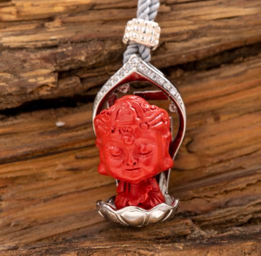 朱砂镶银生肖宝宝吊坠 商品图3