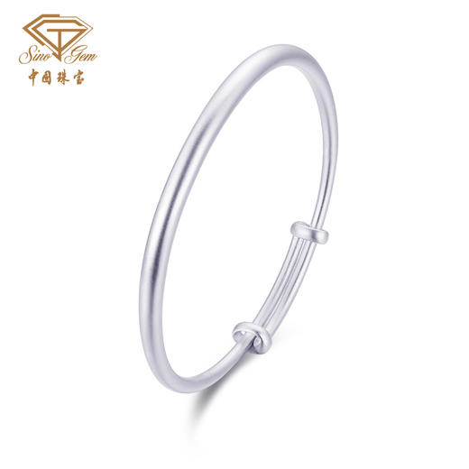 中国珠宝 足银推拉手镯 古法银磨砂镯子 限量礼盒版手办 商品图2
