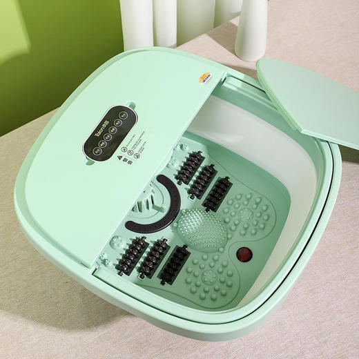 【泡个脚睡得香可折叠带遥控足浴盆】多种温度可选带足底按摩有自动气泡恒温加热红光气泡冰冷的冬夜泡完暖暖的促进血液循环更助眠多种智能模式可选 商品图2