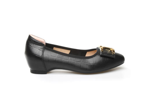 豪麟名鞋奥莱迪嘉女装牛皮革意式柔美皮鞋DJCMO12WP214黑色 原价1460元 商品图1