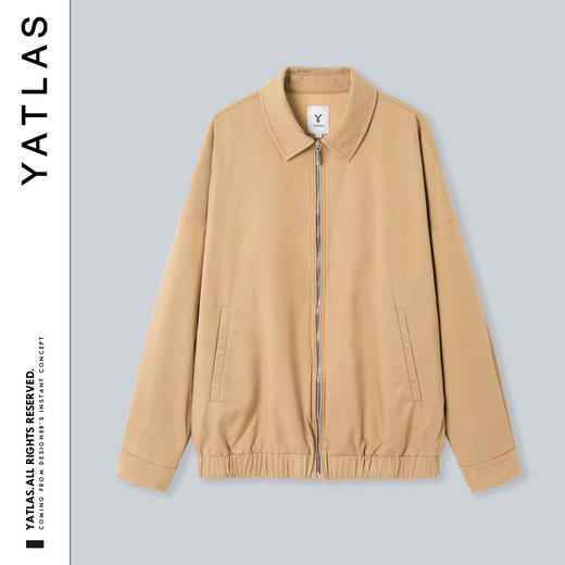 YATLAS亚锐男装2020秋季卡其色百搭版型翻领夹克男潮#YY121167E 商品图0
