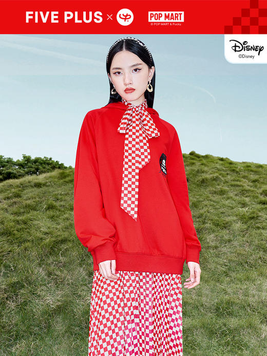FIVE PLUS2022新款女春装泡泡玛特联名卫衣女宽松米奇连帽套头衫2WN1020050 商品图1
