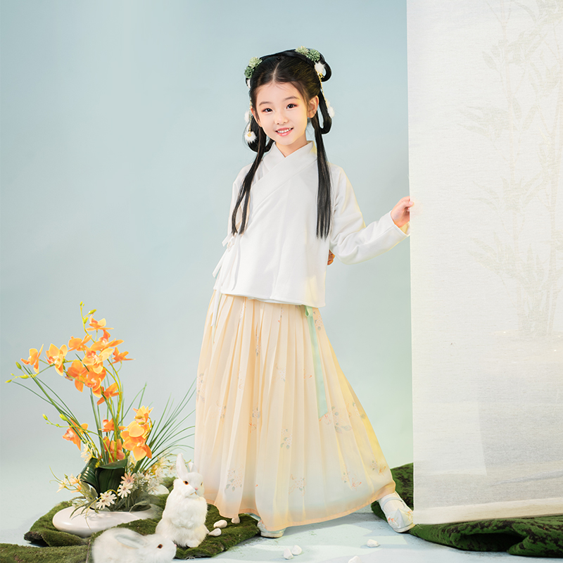 小玉暖交领中衣保暖内衣百搭白色汉服内搭冬季