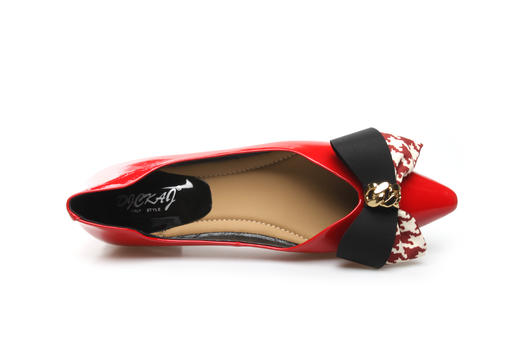 豪麟名鞋奥莱迪嘉女装牛移膜革意式柔美皮鞋DJMEO21WP206红色  原价1660元 商品图2