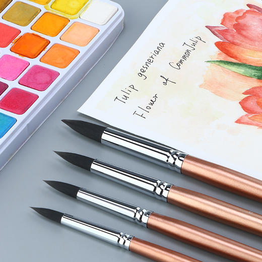 中盛画材 动物毛圆头水彩油画笔丙烯画笔2620 商品图5