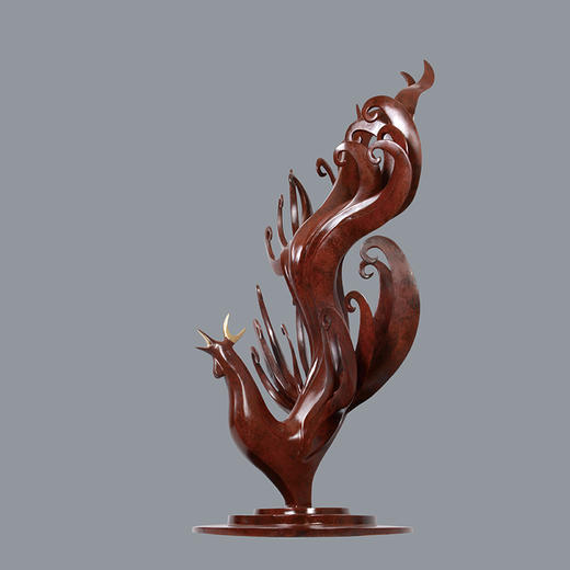 宇达青铜摆件  李雄作品  十二生肖鸡《雄赳赳 气昂昂》艺术装饰摆件  高34.5cm 商品图0