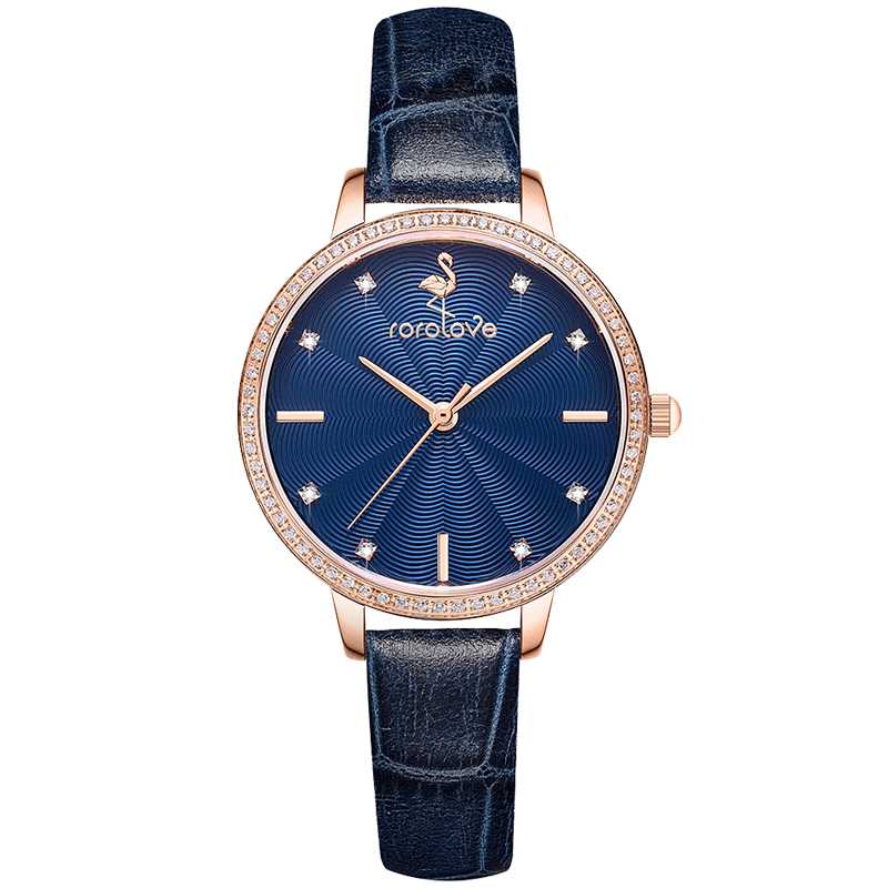 【ROROLOVE】蔷薇BabyRose系列 天然钻石腕表 天然钻石手表钻石手表女简约ins风女表腕表送礼物（8颗天然钻石、外圈为锆石）
