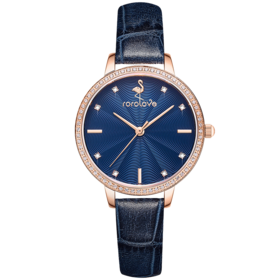 【ROROLOVE】蔷薇BabyRose系列 天然钻石腕表 天然钻石手表钻石手表女简约ins风女表腕表送礼物（8颗天然钻石、外圈为锆石）