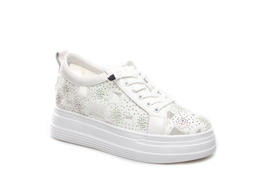 豪麟名鞋奥莱迪嘉女装进口布料潮搭小白鞋DJXXA21WX010白色  原价1660元