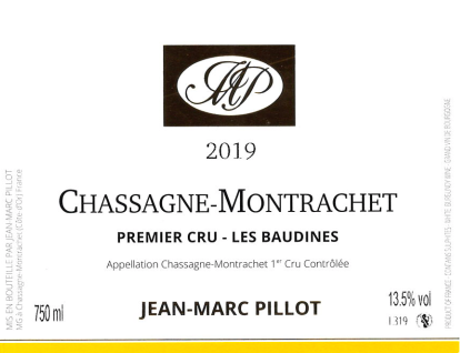 2019 JM Pillot, Baudines Chassagne-Montrachet 1er Cru【闪送】（65折）