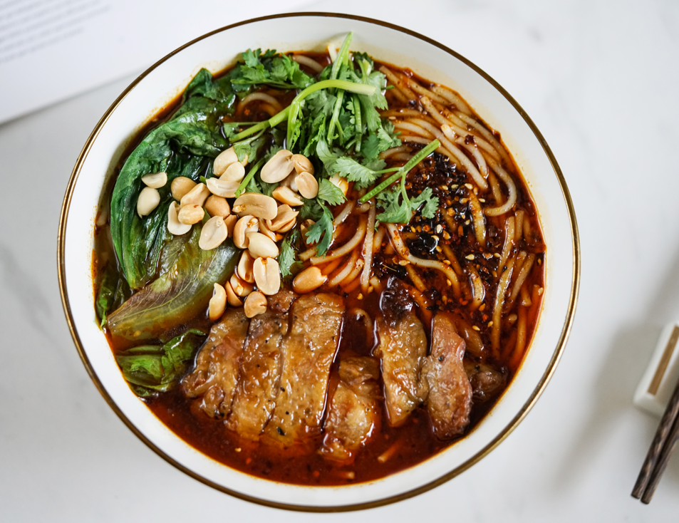 麻辣米线配香烤鸡扒