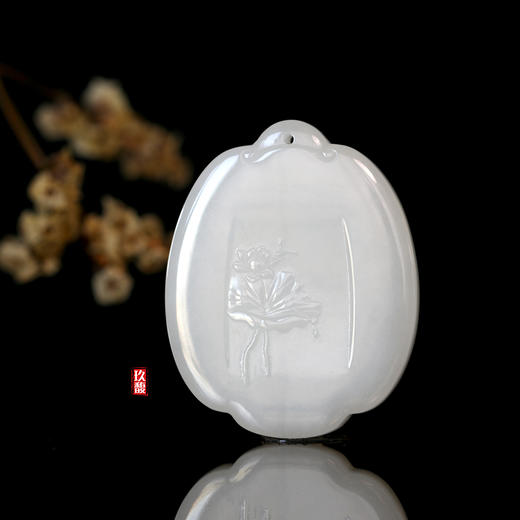 和田玉（羊脂玉）挂件--连年有余玉牌 27.4g 商品图1