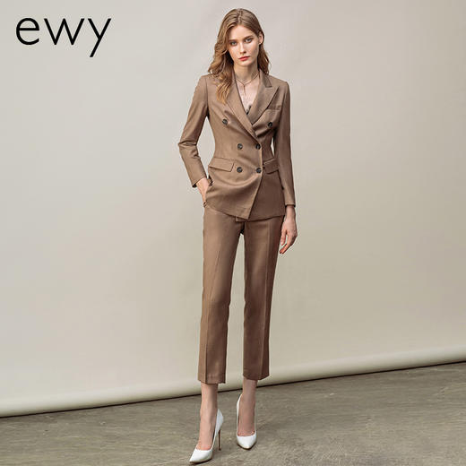 卡其色职业装女时尚气质女神范西装套装上班面试总裁正装工作服 商品图1