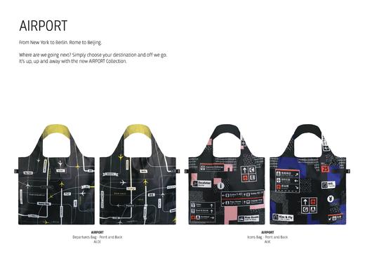 德国LOQI 艺术系列 机场系列 万用环保袋 再生环保材料 单肩可折叠 旅行大容量 防泼水 超轻50g可承重40斤 商品图0
