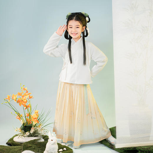 小玉暖交领中衣保暖内衣百搭白色汉服内搭冬季 商品图2