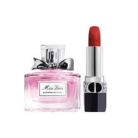 【过年不打烊】迪奥Dior口红香氛礼盒(烈艳蓝金哑光999+花漾淡香氛30ml 新年口红礼盒 女士香水 传奇红 礼物送女友)