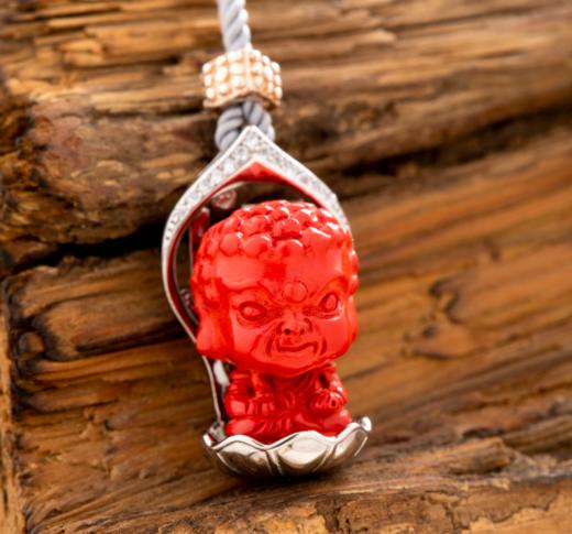 朱砂镶银生肖宝宝吊坠 商品图6