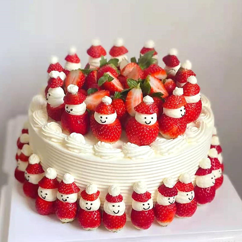 网红草莓元旦新年2022年定制生日奶油蛋糕创意定制