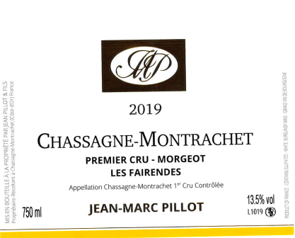 2019 JM Pillot, Morgeot Les Fairendes Chassagne-Montrachet 1er Cru【闪送】（65折）