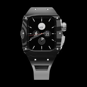 Apple Watch S9高端改装套件 碳纤维/钛合金/黑色表带