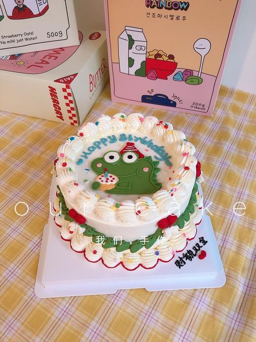 小恐龙手绘复古蛋糕-低糖处理无添加 商品图0