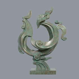 宇达青铜全铜十二生肖  鸡摆件《吉祥如意》著名雕塑家马辉作品  高48cm