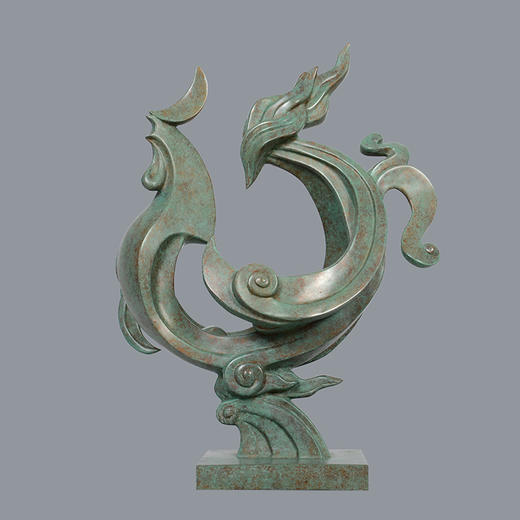 宇达青铜全铜十二生肖  鸡摆件《吉祥如意》著名雕塑家马辉作品  高48cm 商品图0