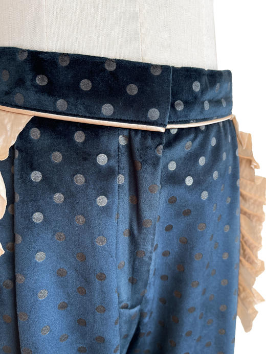 TYNVIE 花边袋口阔腿裤 - 蓝丝绒 商品图4